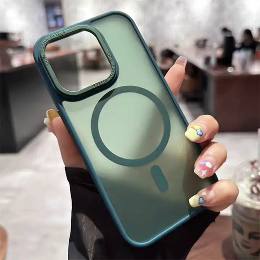 Coque Magnétique Mate de Luxe pour iPhone 11, 12, 13, 14, 15 Pro Max, 14 Pro Max